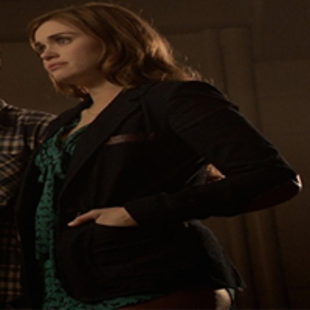 Xhilaration pussy bow top ASO Lydia Martin